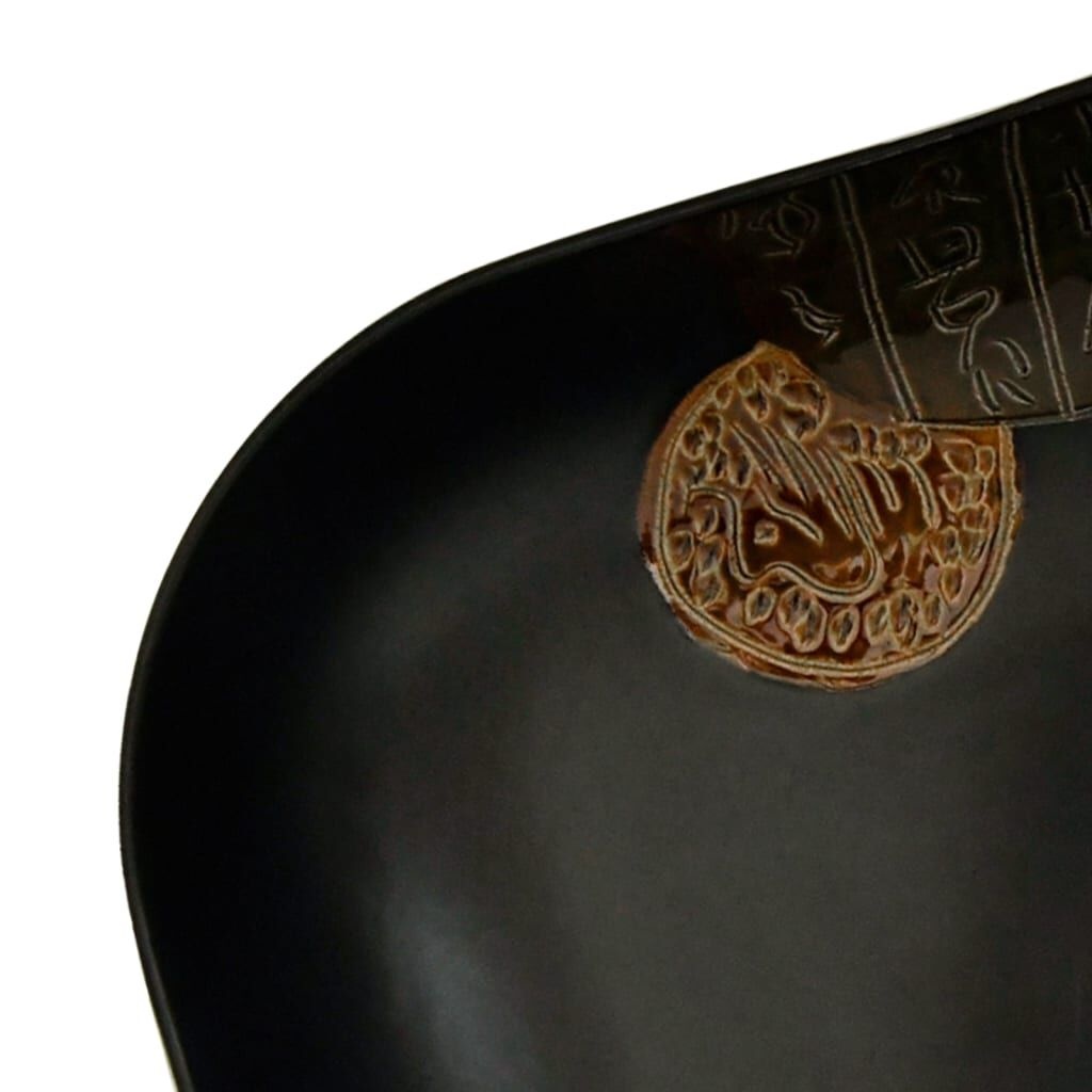 vidaXL Zwarte Keramiek Opzetwasbak 48cm - 35% Korting!