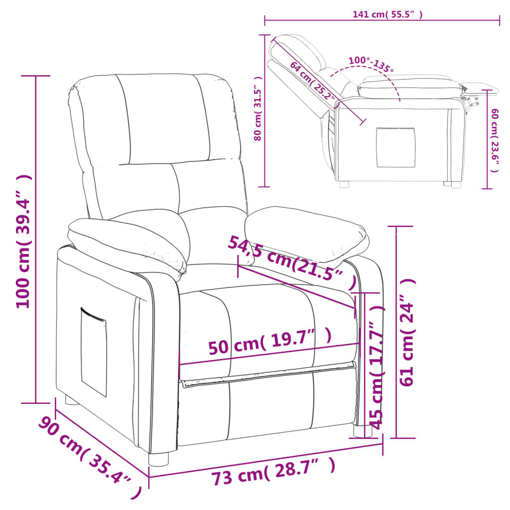 vidaXL Verstelbare Fauteuil Zwart - 45% Korting!
