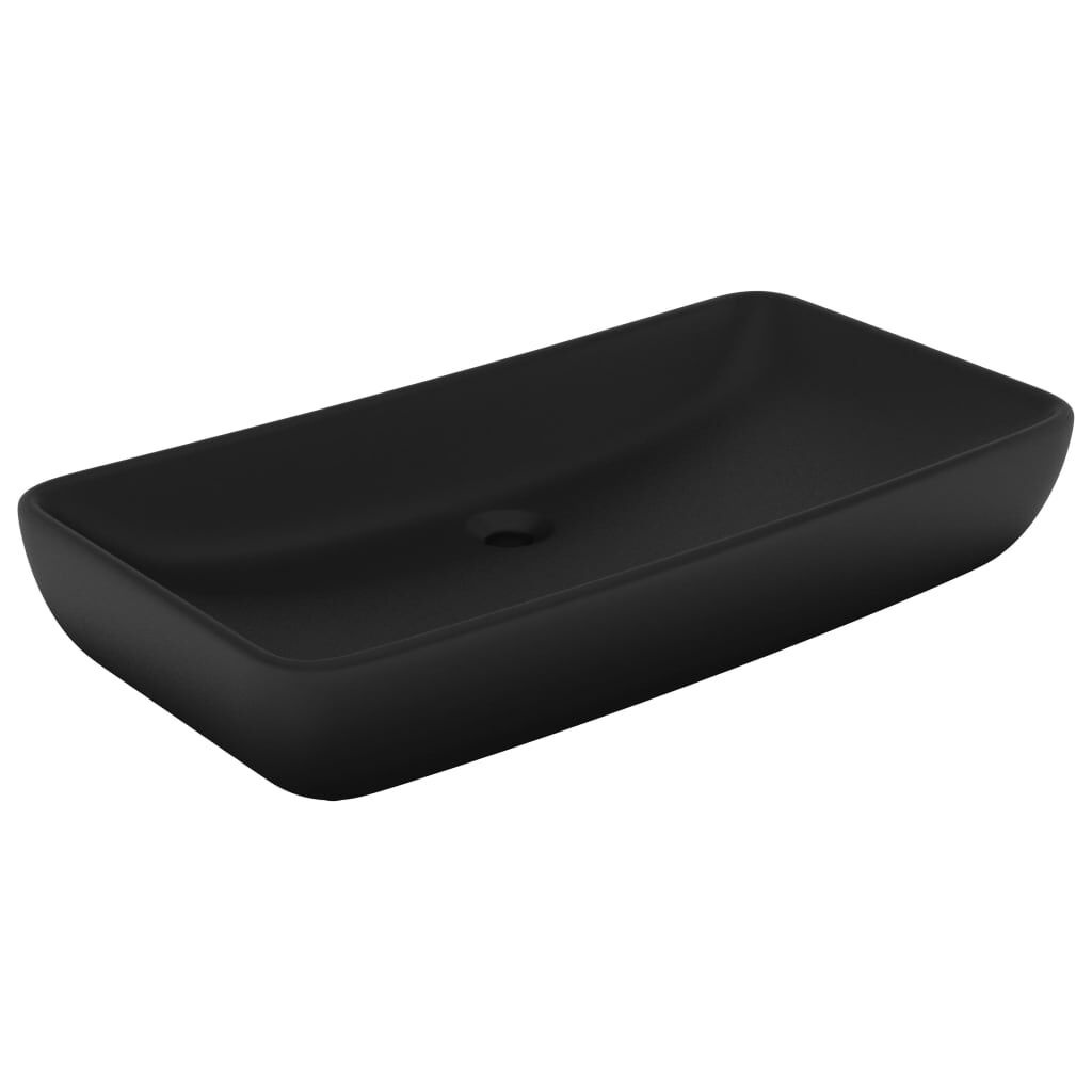 vidaXL Wastafel Mat Zwart 71x38cm - 35% Korting!