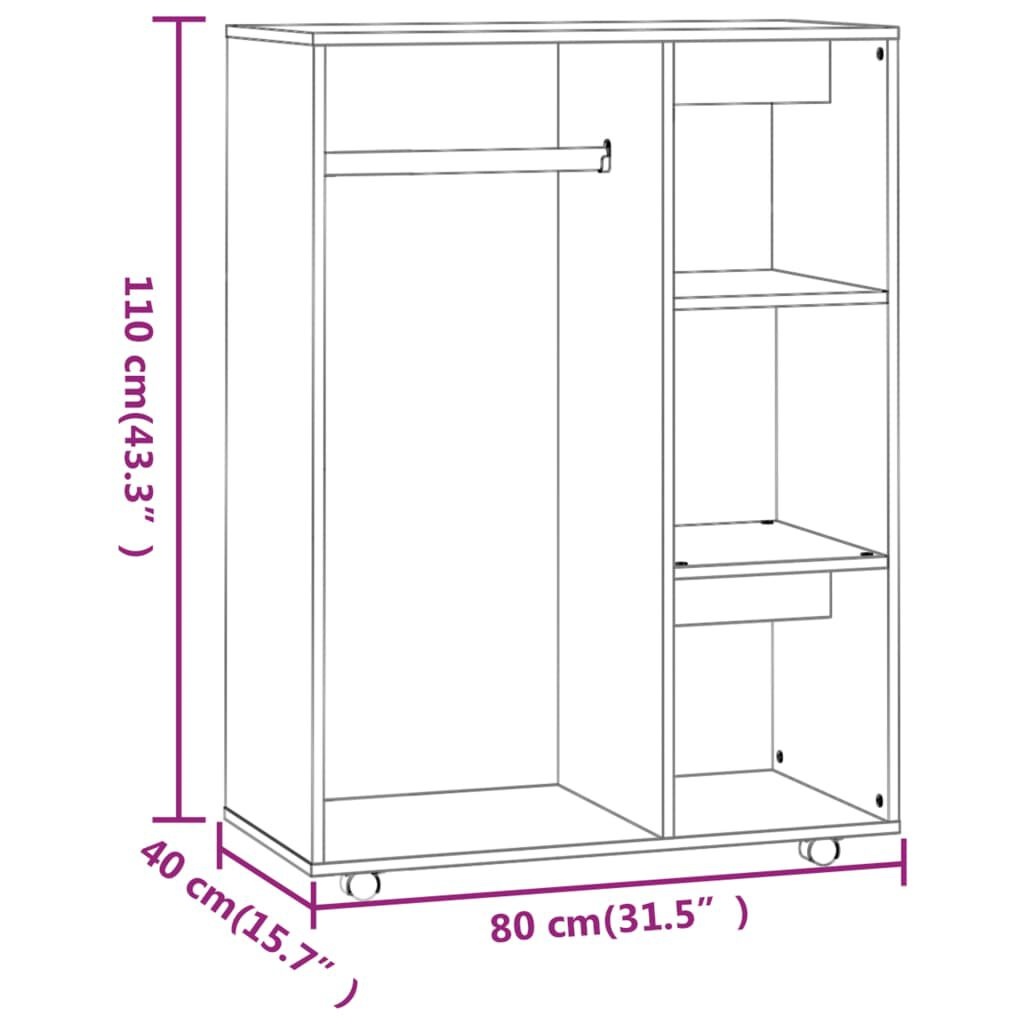 vidaXL Kledingkast Grijs Sonoma Eiken 80x40x110cm - 35% Korting!