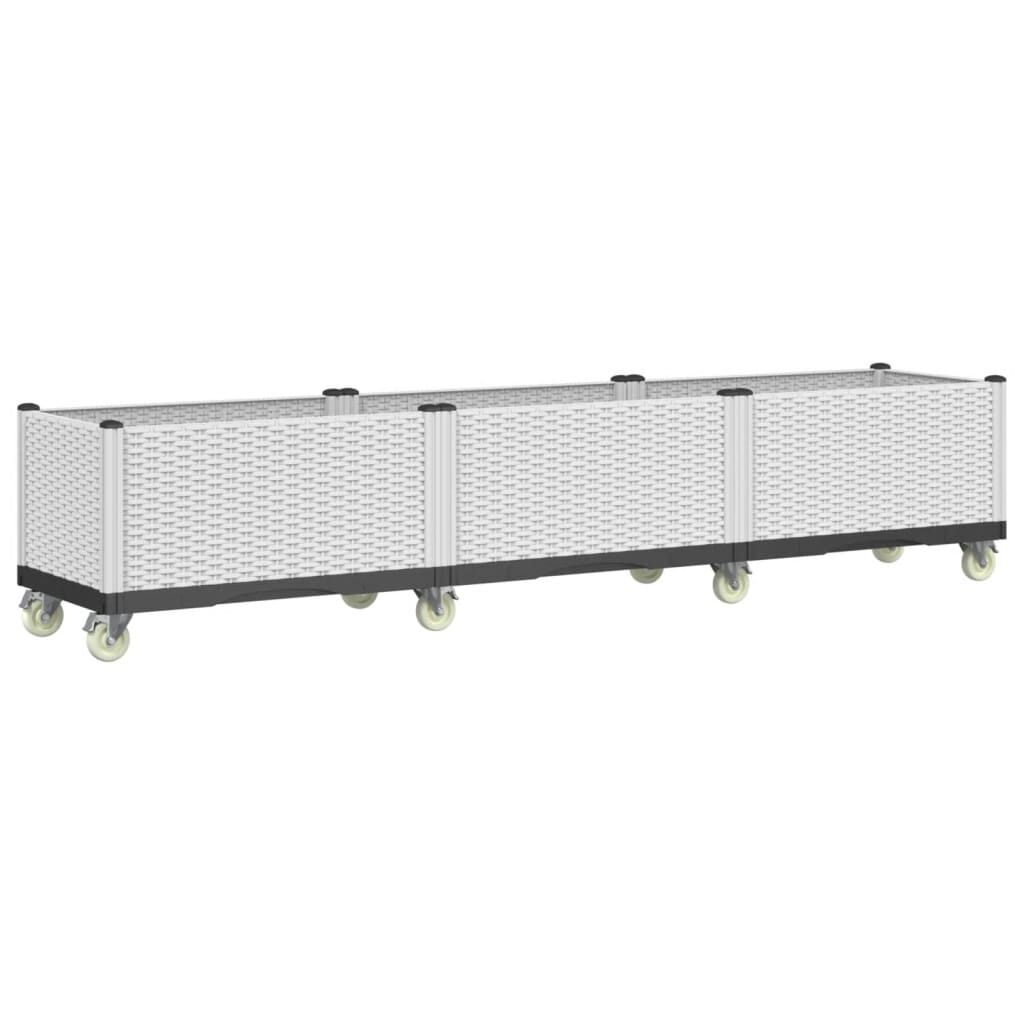 vidaXL Plantenbak Wit 240cm m/ Wielen -35% Korting! (Incompleet)