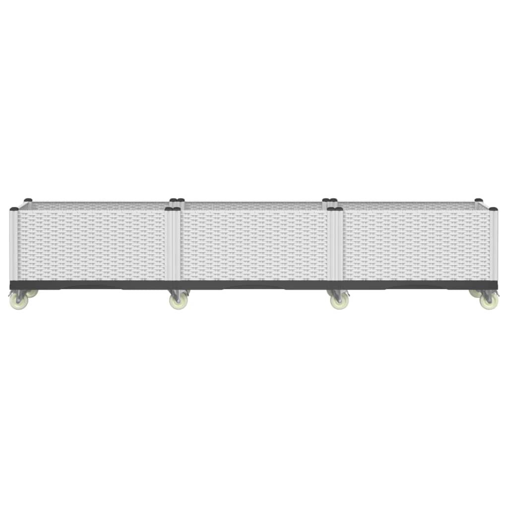 vidaXL Plantenbak Wit 240cm m/ Wielen -35% Korting! (Incompleet)