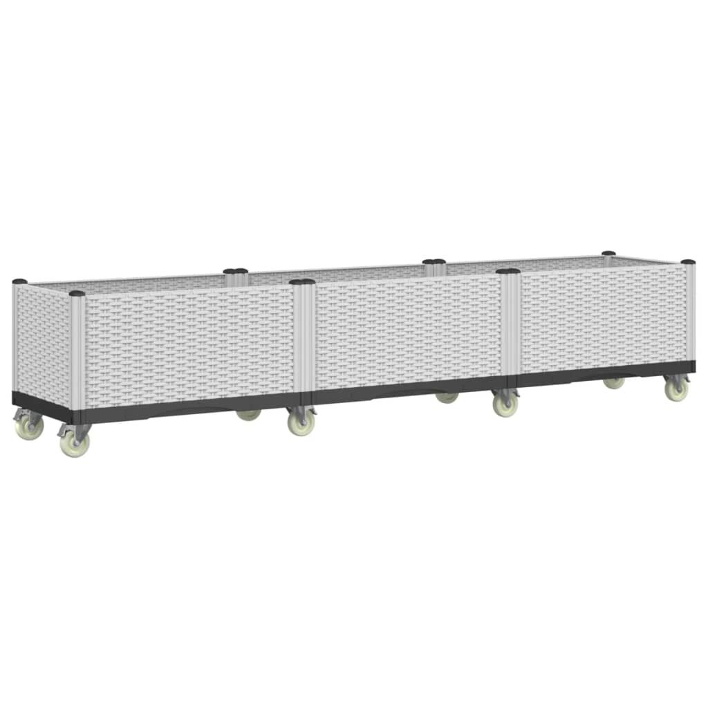 vidaXL Plantenbak Wit 240cm m/ Wielen -35% Korting! (Incompleet)