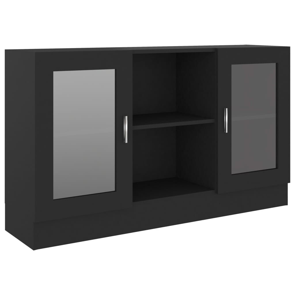 VidaXL Vitrinekast Zwart Hout - Beschadigd - 55% Korting!