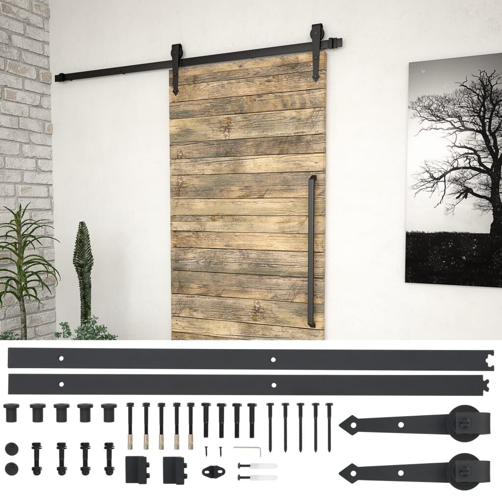 Schuifdeur Set 183cm Zwart - vidaXL - 35% Korting!