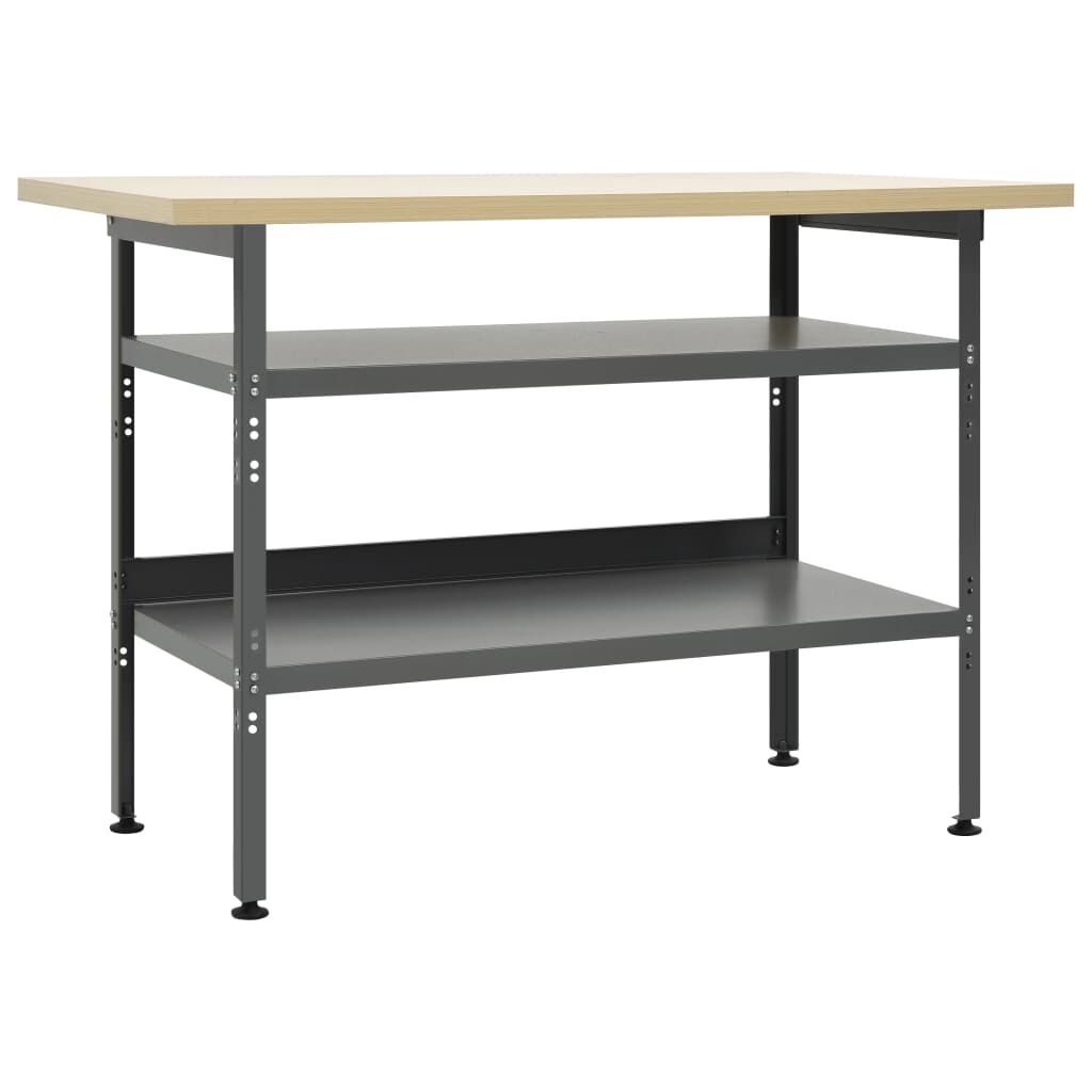 VidaXL Werkbank 120x60cm Grijs - 45% Korting! Nagenoeg Nieuw