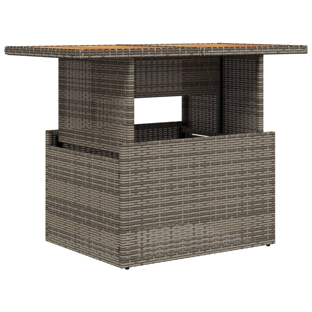 vidaXL Tuintafel Grijs Rattan/Acacia - 35% Korting!