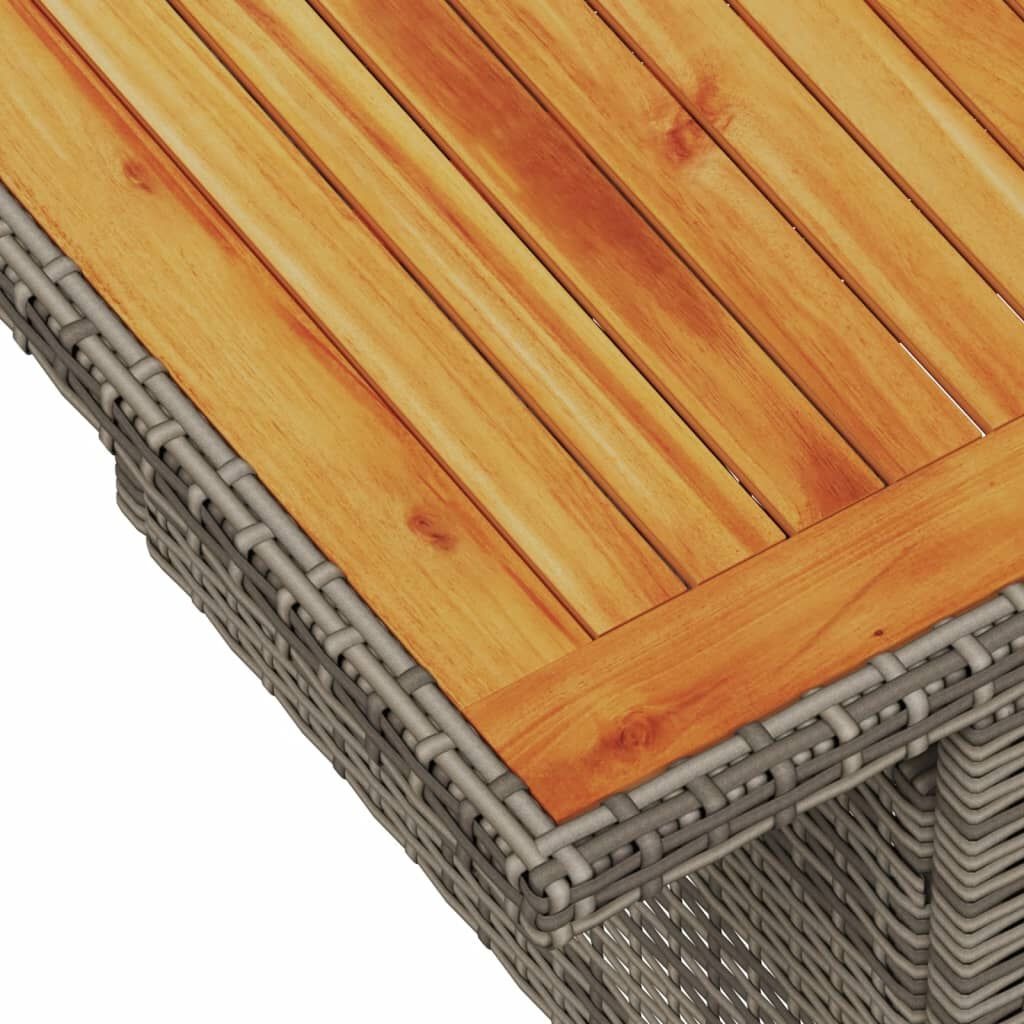vidaXL Tuintafel Grijs Rattan/Acacia - 35% Korting!