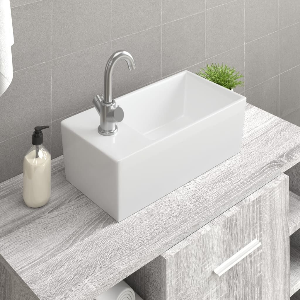 vidaXL Keramische Wasbak Wit 48cm - 35% Korting!