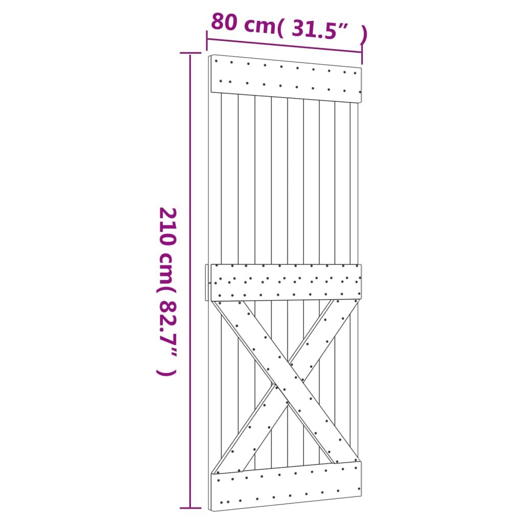 vidaXL Grenen Deur NARVIK 80x210cm - 47% Korting!