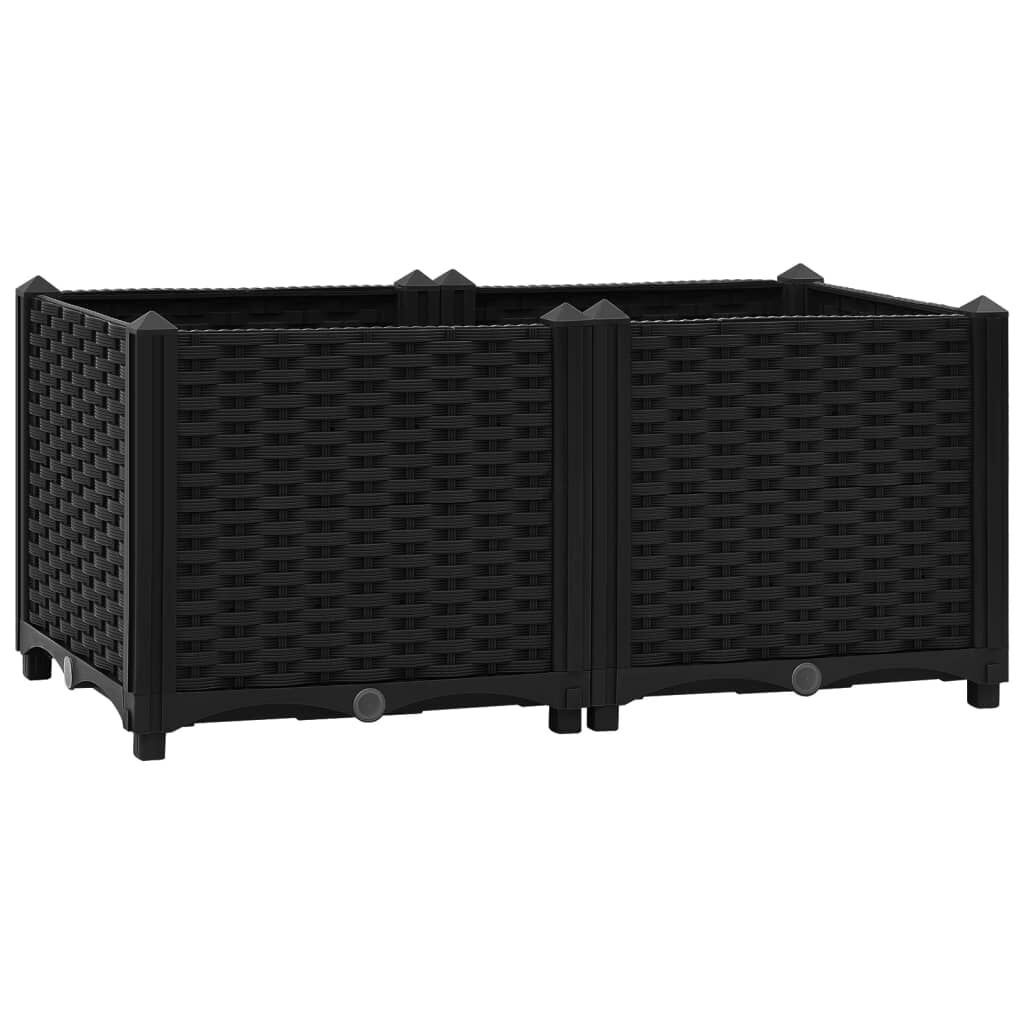 VidaXL Verhoogde Plantenbak 80x40x38cm Zwart - 35% Korting!