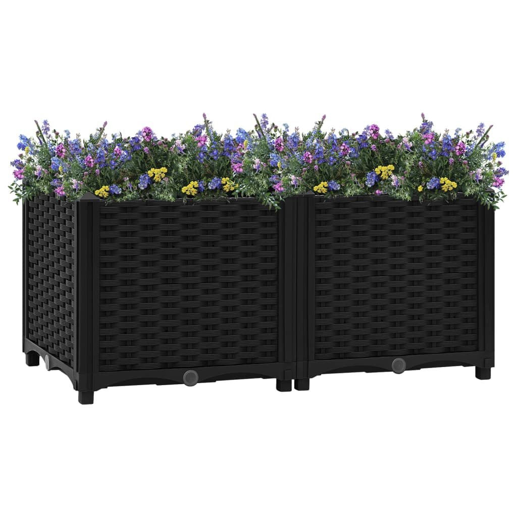 VidaXL Verhoogde Plantenbak 80x40x38cm Zwart - 35% Korting!