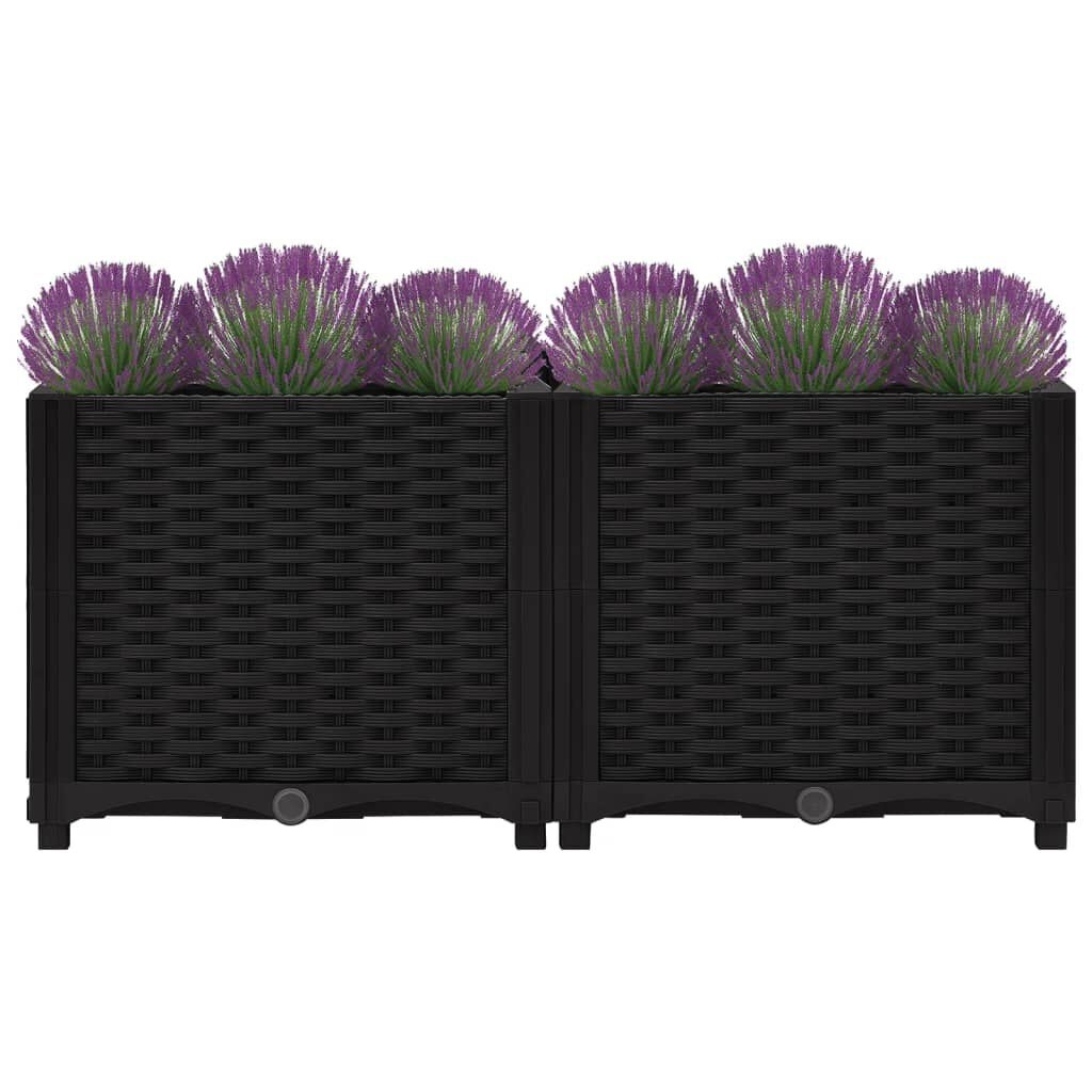 VidaXL Verhoogde Plantenbak 80x40x38cm Zwart - 35% Korting!