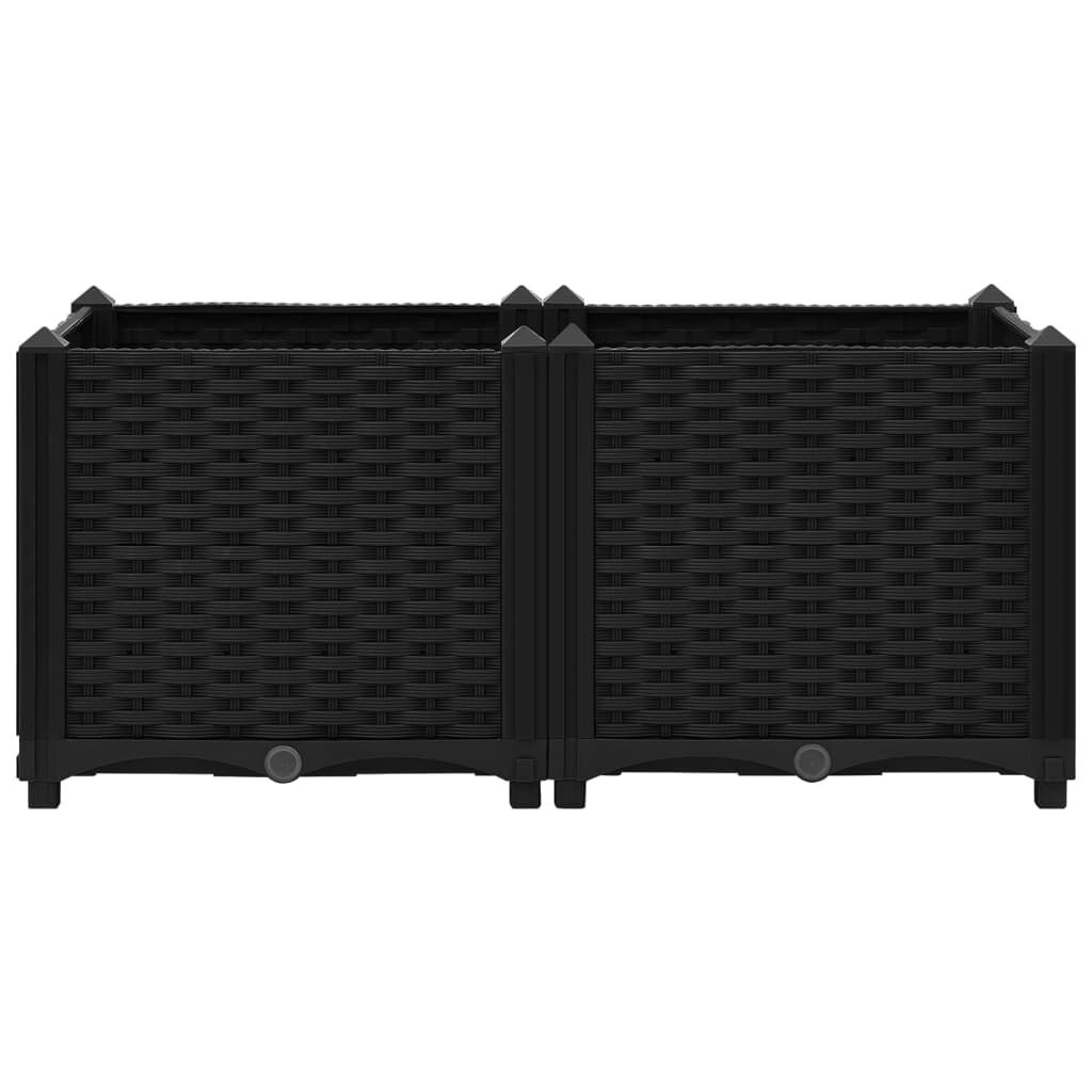 VidaXL Verhoogde Plantenbak 80x40x38cm Zwart - 35% Korting!