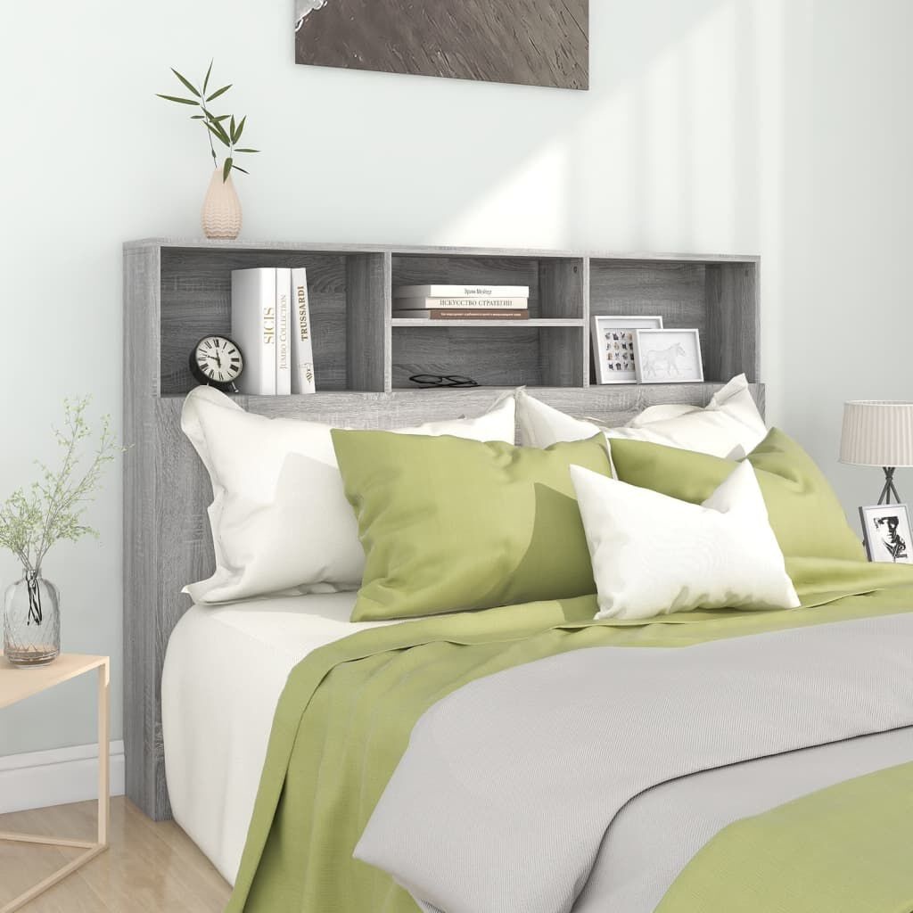 Hoofdbordkast Grijs Sonoma Eiken 140cm - 35% Korting!
