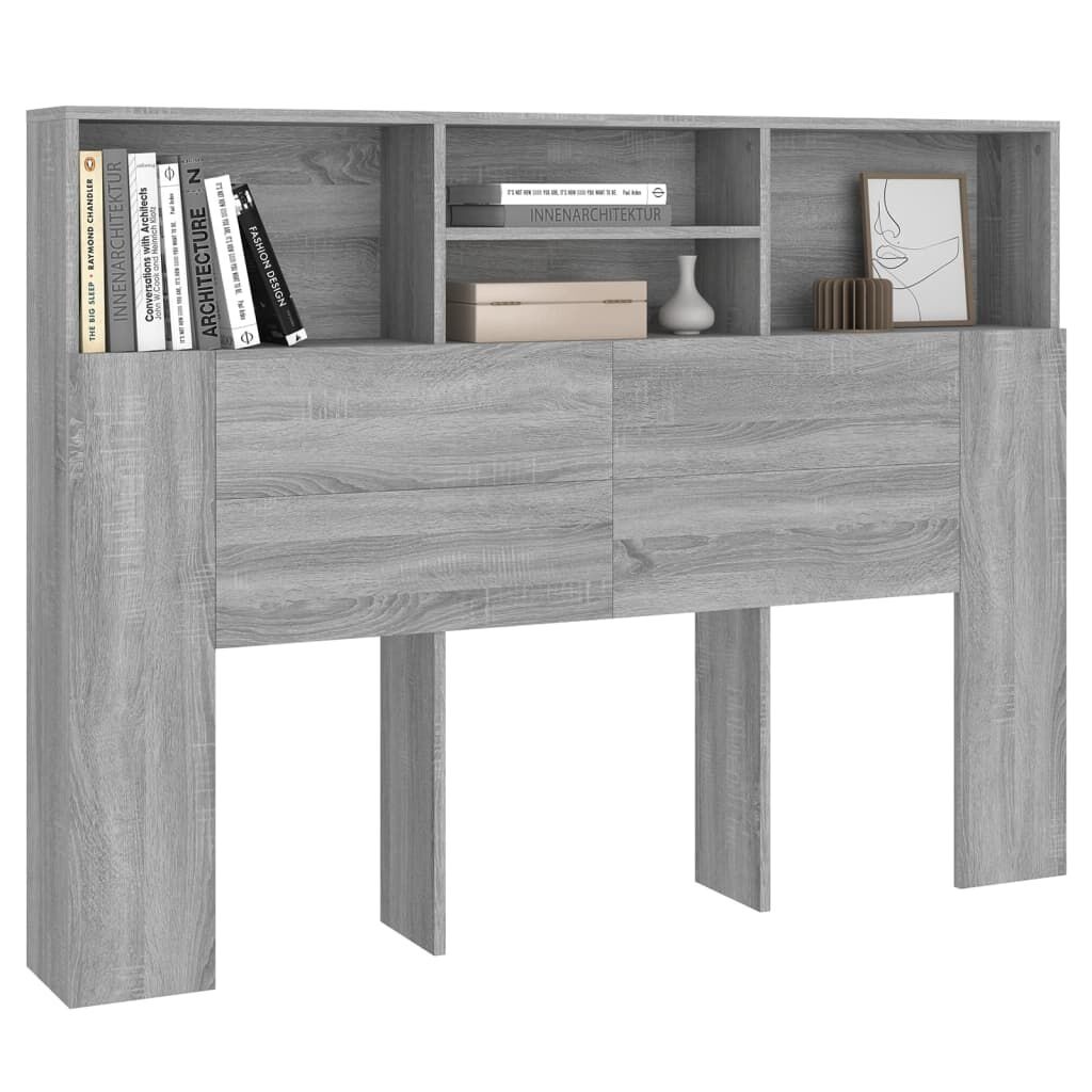 Hoofdbordkast Grijs Sonoma Eiken 140cm - 35% Korting!
