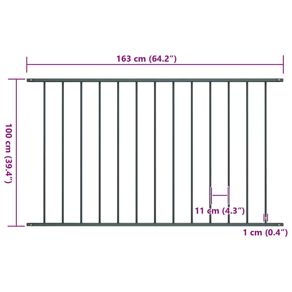 vidaXL Hekpaneel Antraciet 170x100cm - 35% Korting!