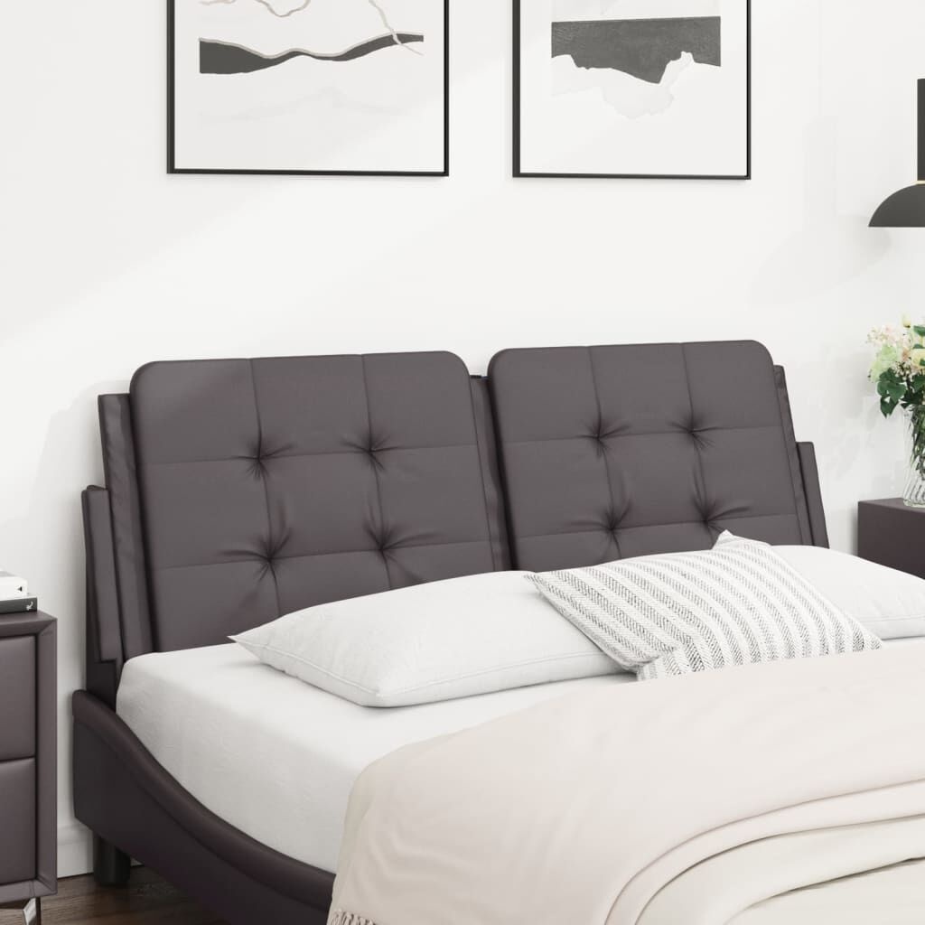 Hoofdbordkussen 140cm Grijs Kunstleer -35% Korting!