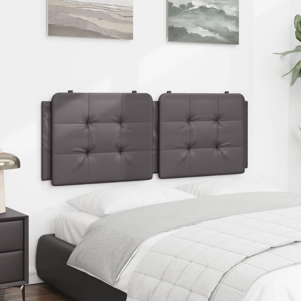 Hoofdbordkussen 140cm Grijs Kunstleer -35% Korting!