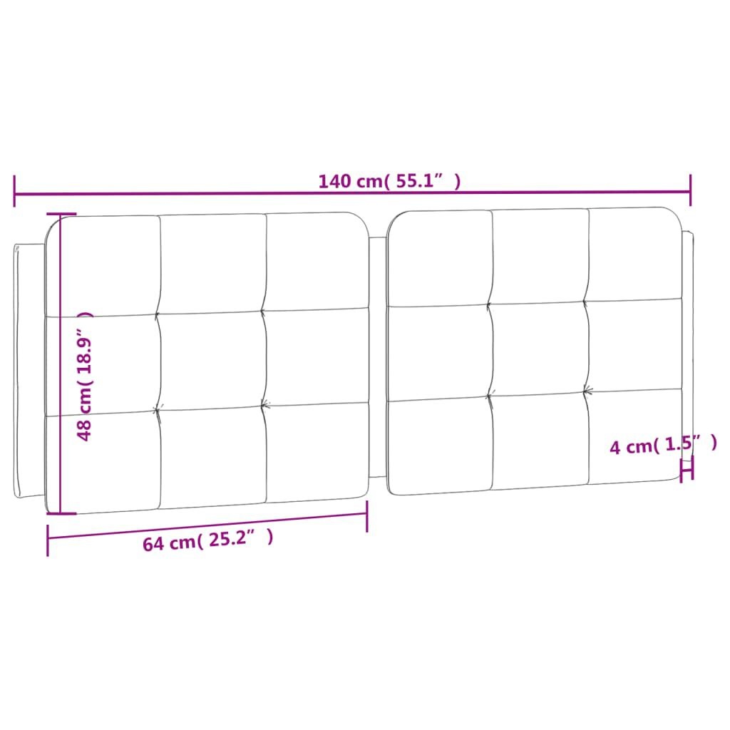 Hoofdbordkussen 140cm Grijs Kunstleer -35% Korting!