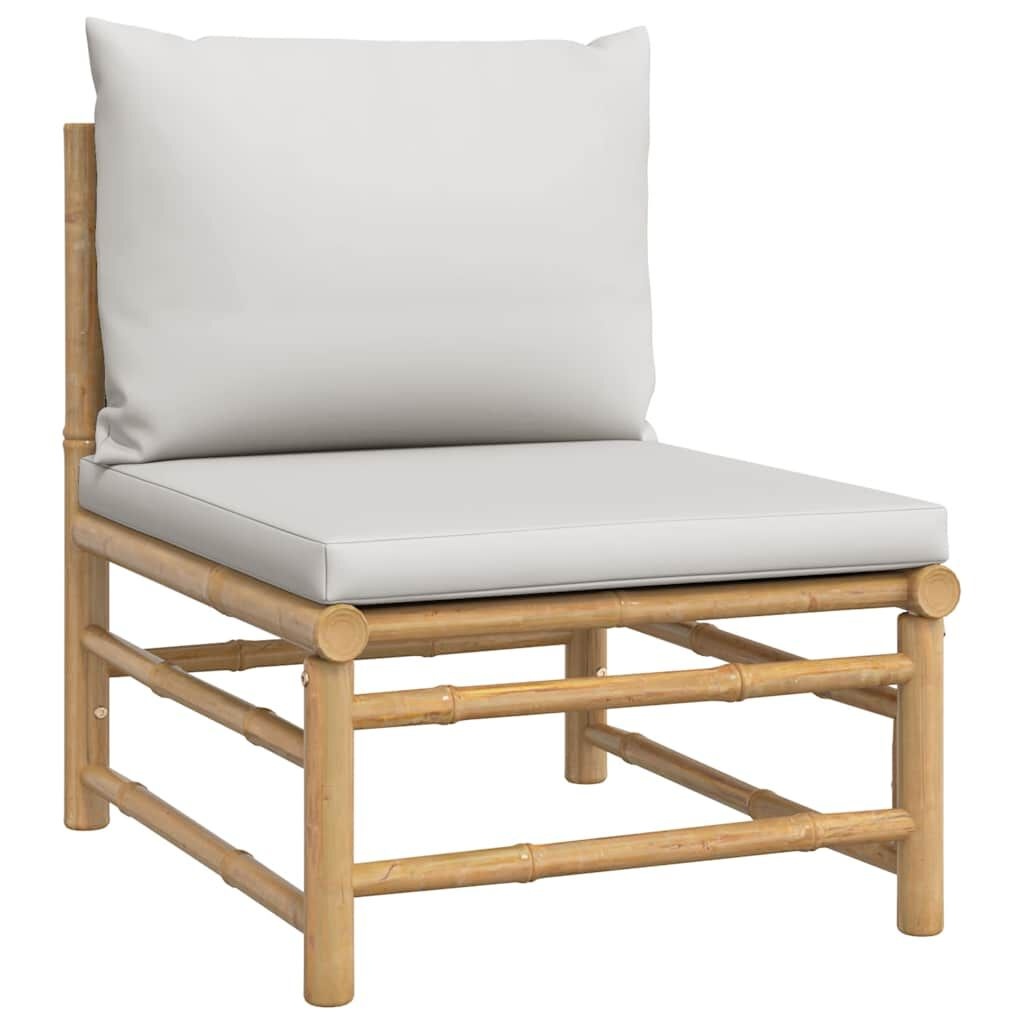 vidaXL Loungeset Bamboe Lichtgrijs -35%! Tuin & Balkon