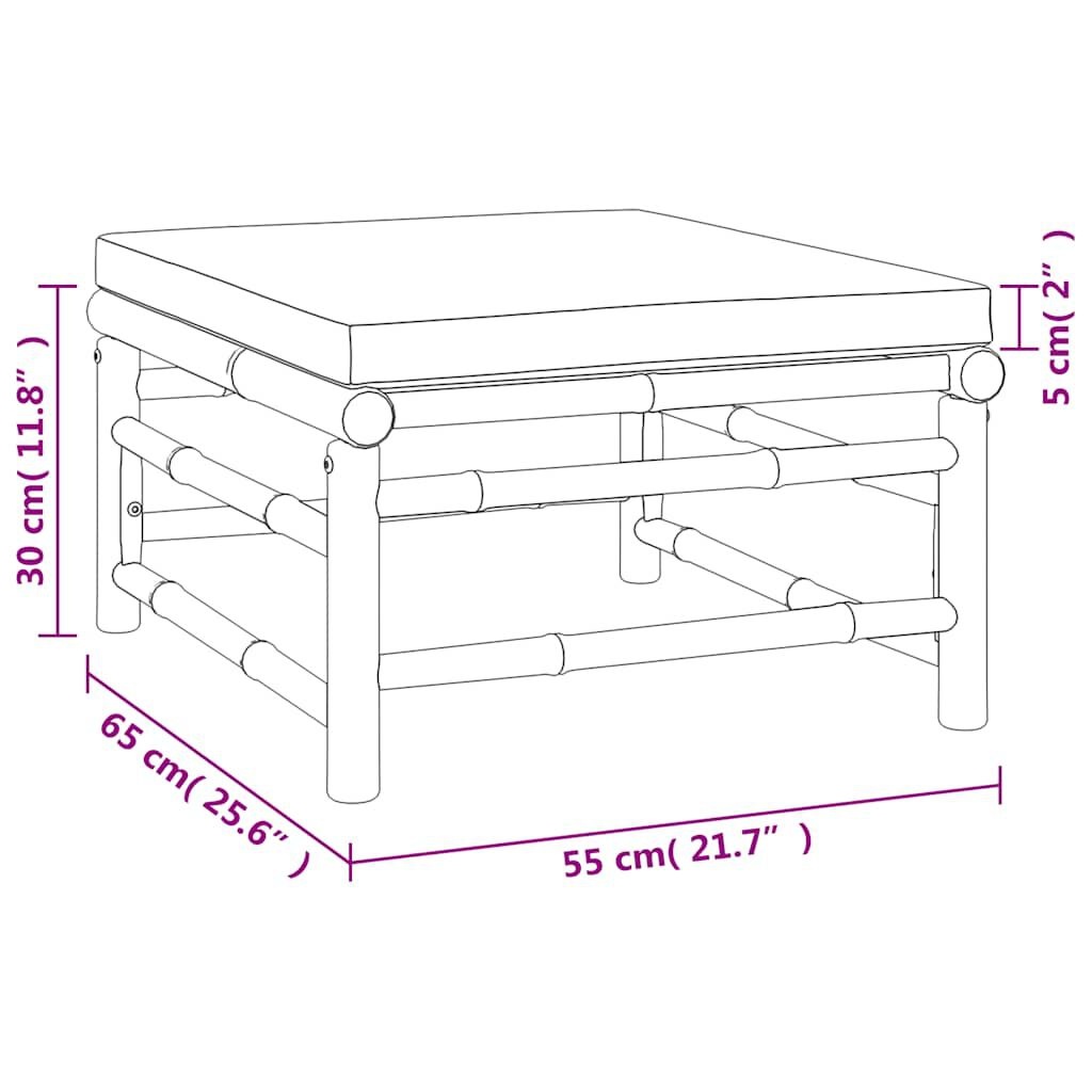 vidaXL Loungeset Bamboe Lichtgrijs -35%! Tuin & Balkon