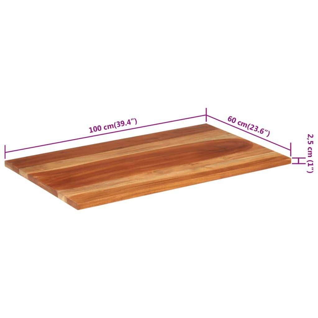 Massief Acacia Tafelblad 60x100cm - 35% Korting!