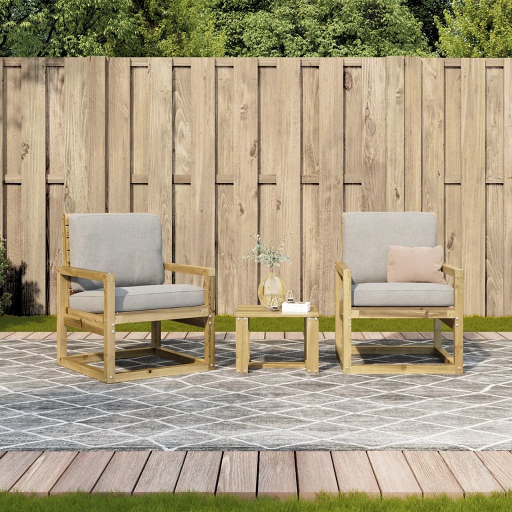 vidaXL 3-delige Loungeset Grenenhout - 35% Korting!