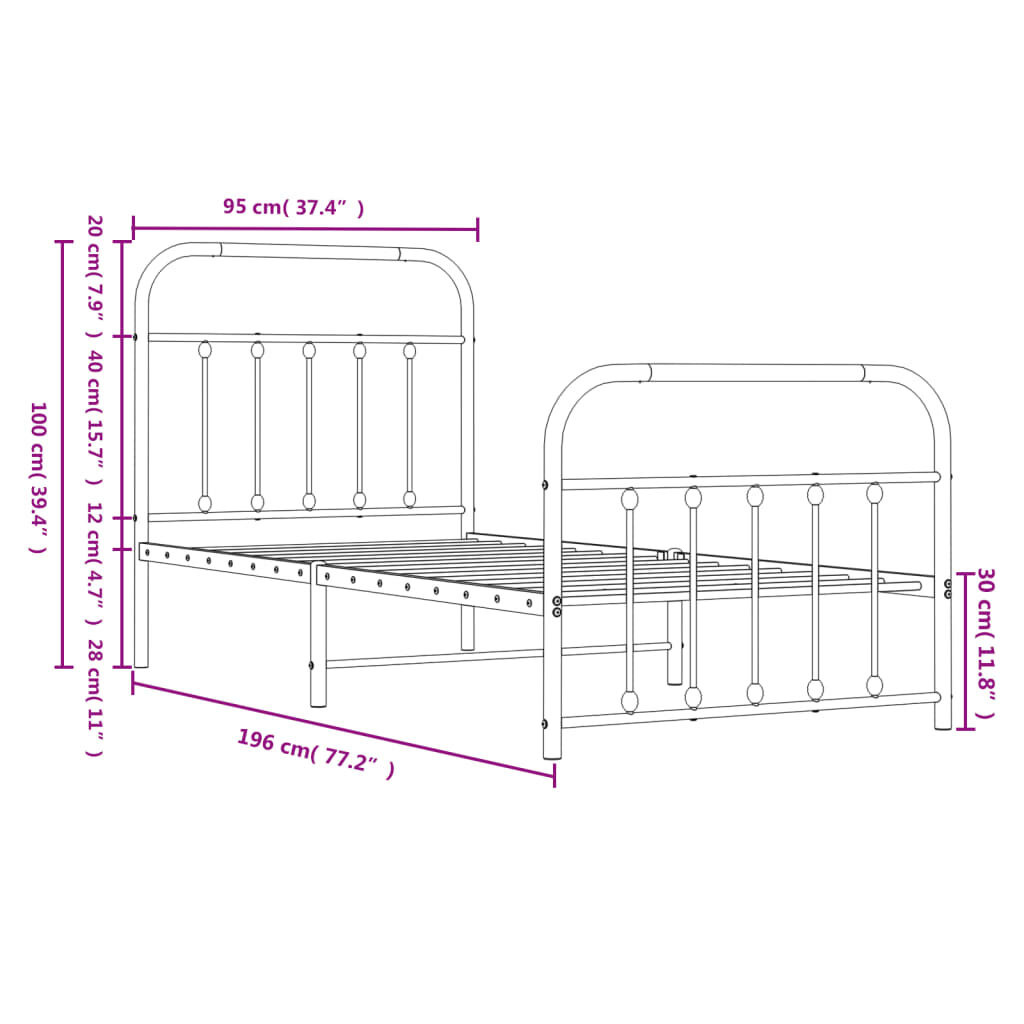 VidaXL Bedframe 90x190 Wit - 45% Korting! (Retour)