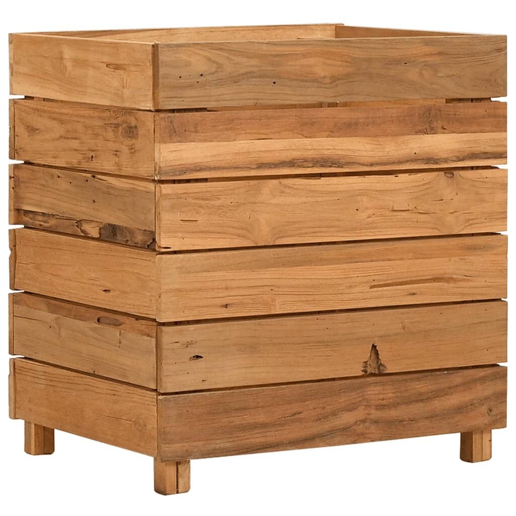 vidaXL Verhoogde Plantenbak Teakhout & Staal -50x40x55cm - 35% Korting!