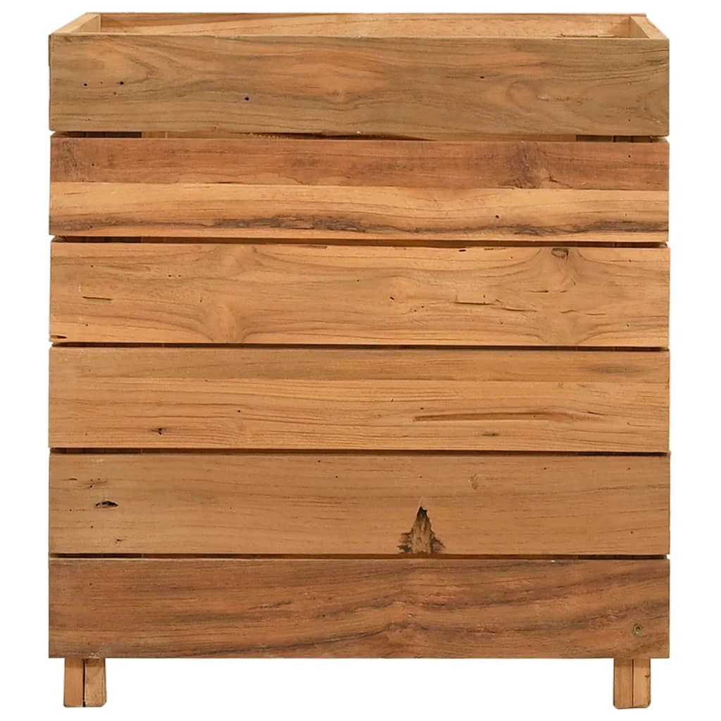 vidaXL Verhoogde Plantenbak Teakhout & Staal -50x40x55cm - 35% Korting!