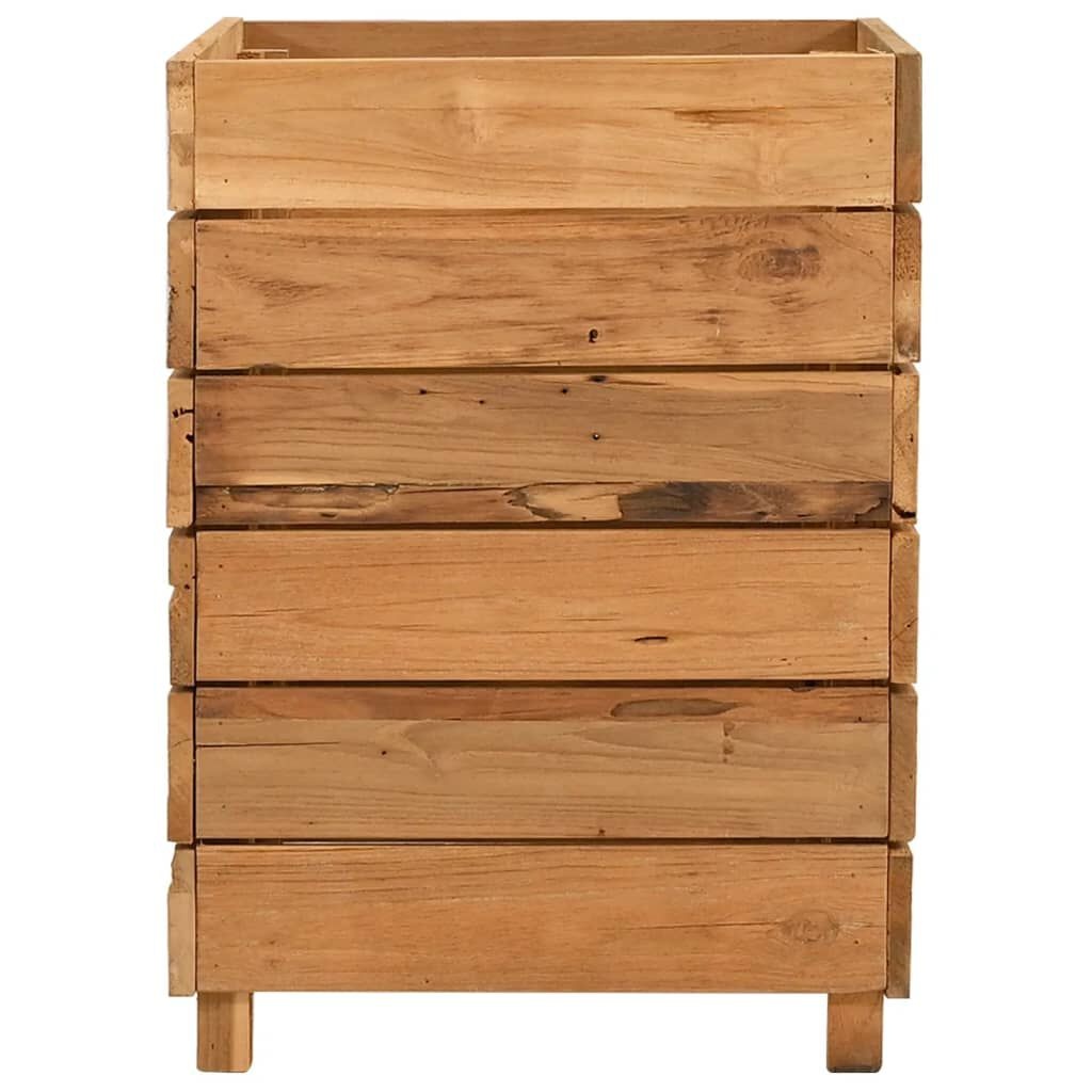 vidaXL Verhoogde Plantenbak Teakhout & Staal -50x40x55cm - 35% Korting!