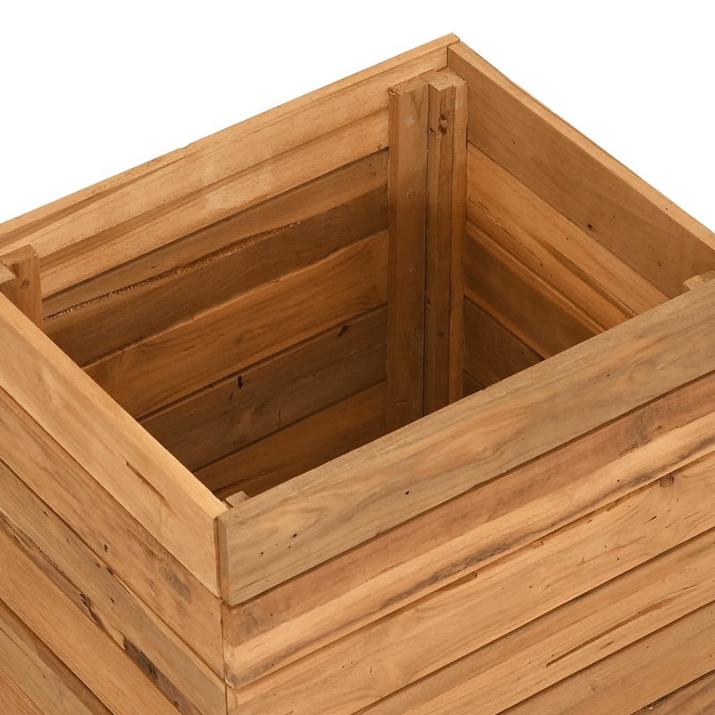 vidaXL Verhoogde Plantenbak Teakhout & Staal -50x40x55cm - 35% Korting!