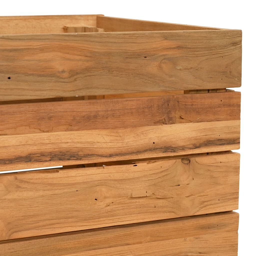 vidaXL Verhoogde Plantenbak Teakhout & Staal -50x40x55cm - 35% Korting!