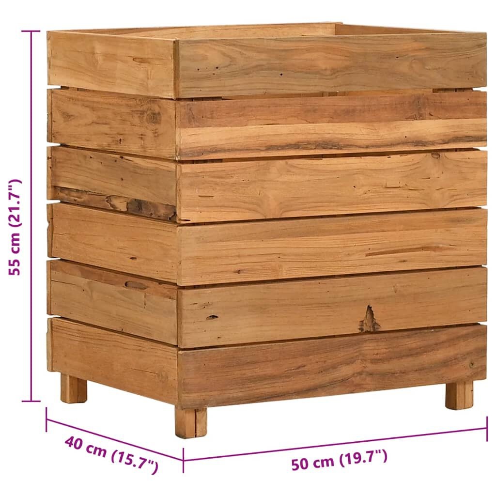 vidaXL Verhoogde Plantenbak Teakhout & Staal -50x40x55cm - 35% Korting!