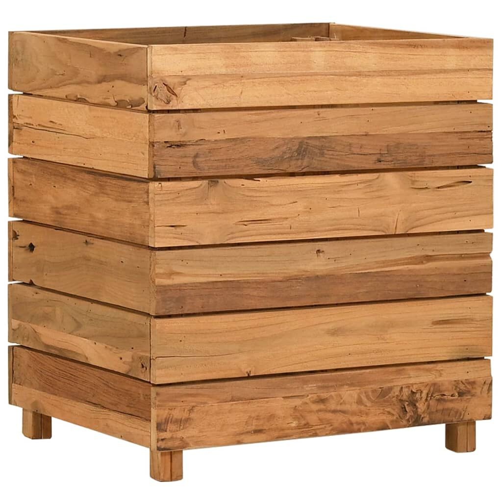 vidaXL Verhoogde Plantenbak Teakhout & Staal -50x40x55cm - 35% Korting!