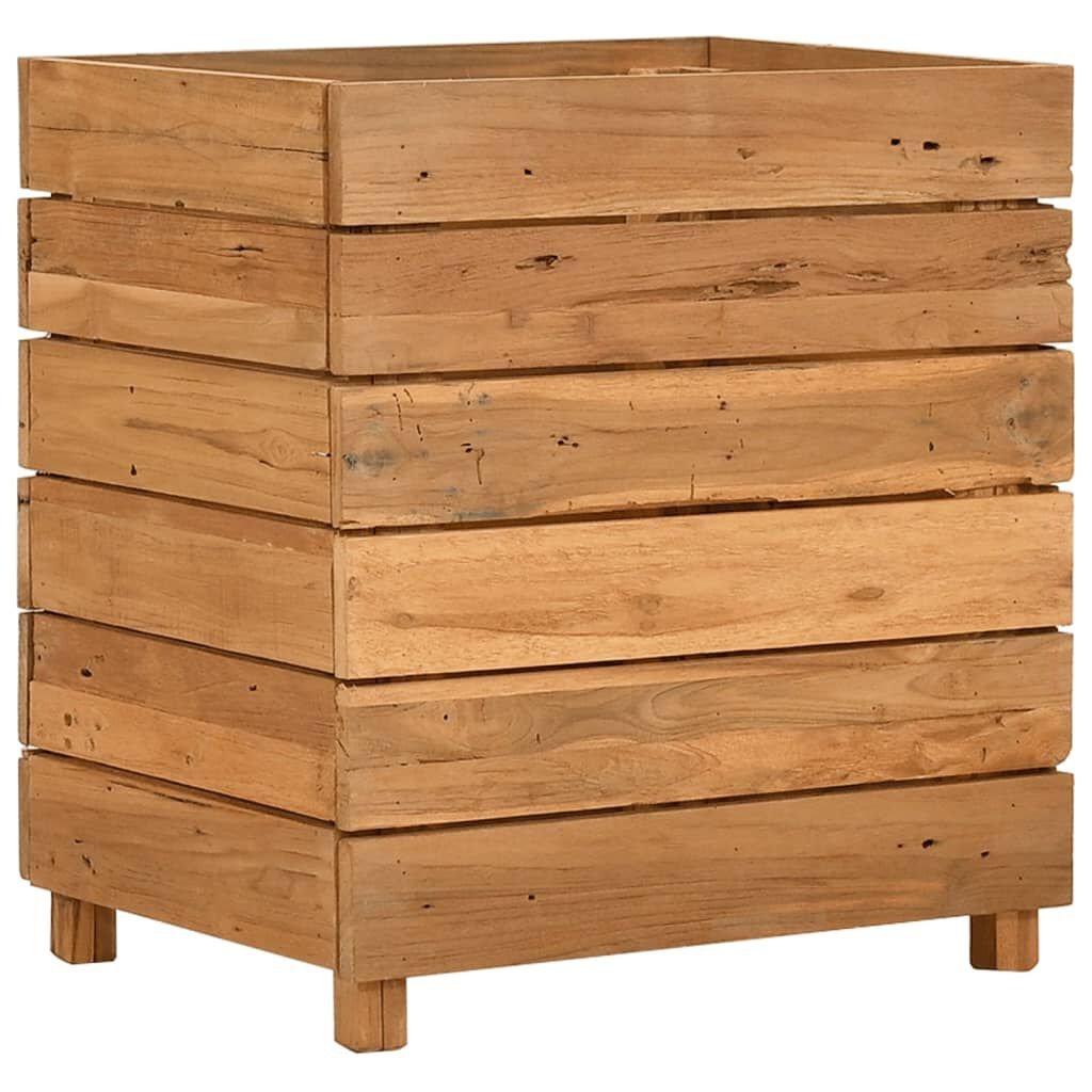 vidaXL Verhoogde Plantenbak Teakhout & Staal -50x40x55cm - 35% Korting!