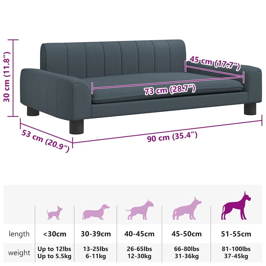 vidaXL Hondenmand 90x53cm Donkergrijs - 45% Korting!