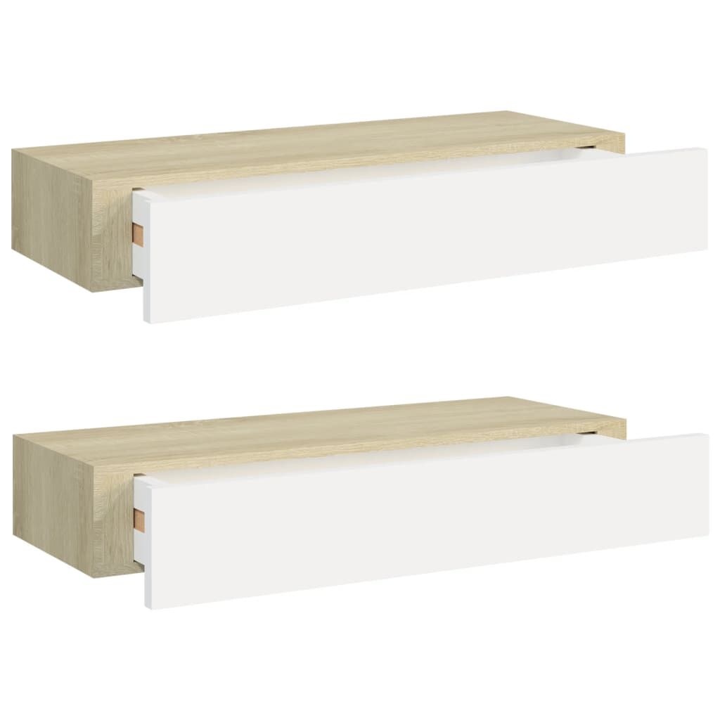 VidaXL Wandschappen Eiken/Wit - 2 stuks - 53% Korting!
