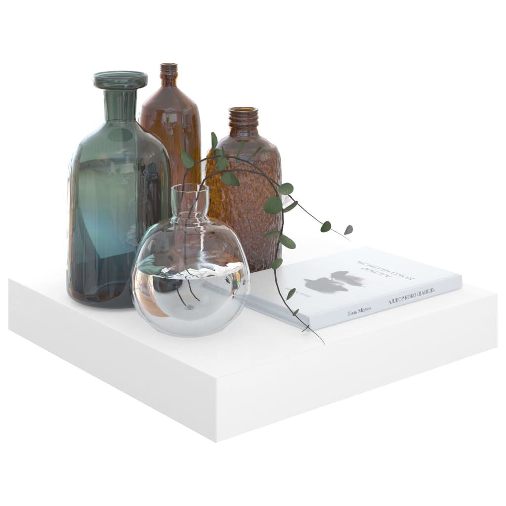 65% KORTING! Zwevende Wandschappen Wit Hoogglans - Set van 4