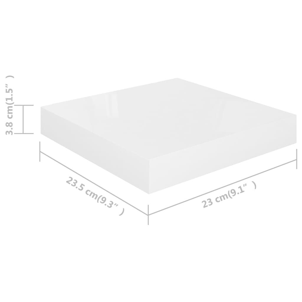 65% KORTING! Zwevende Wandschappen Wit Hoogglans - Set van 4