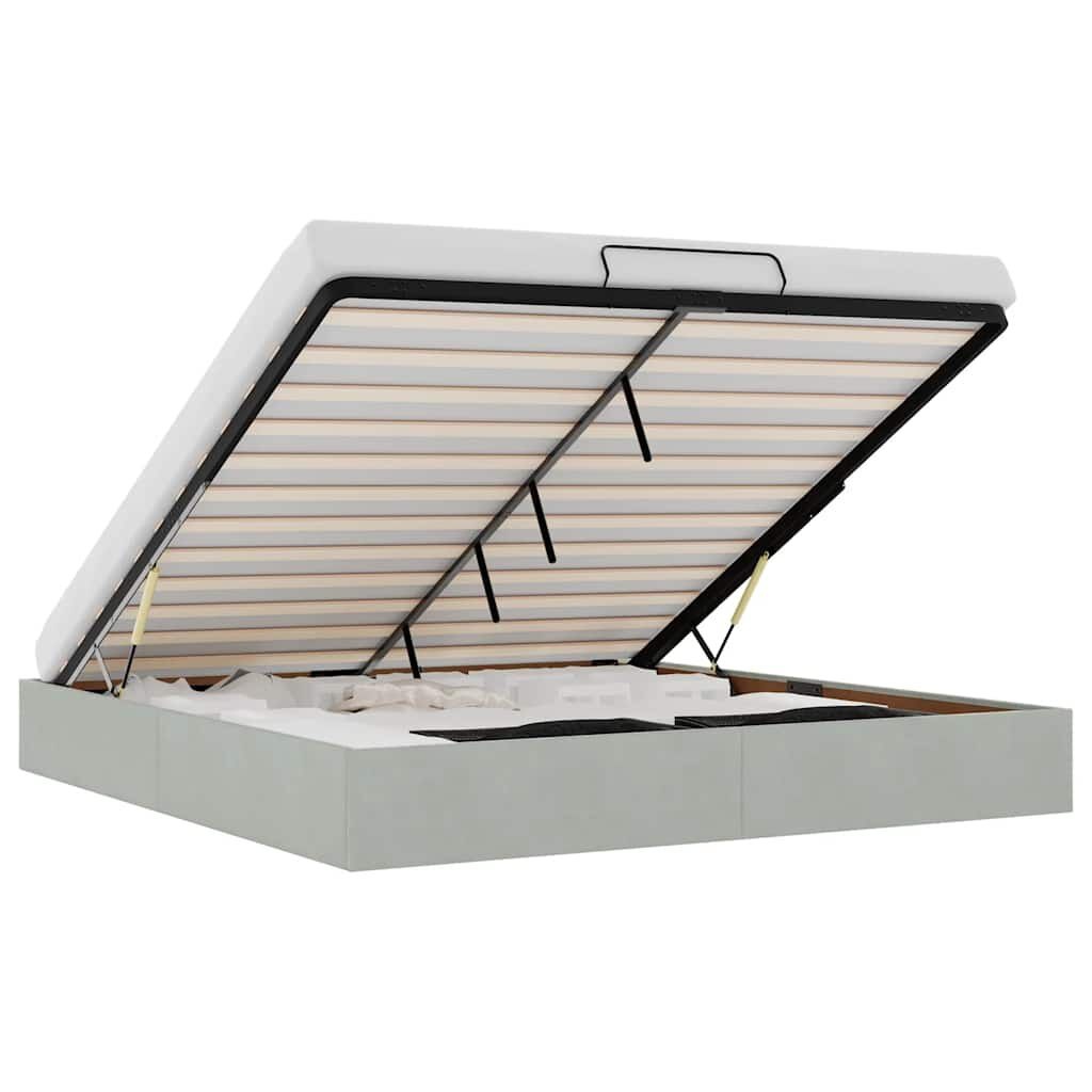 vidaXL Ottoman Bed 180x200 Lichtgrijs -35%! Opbergruimte
