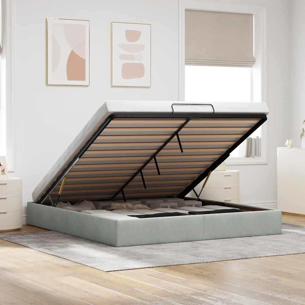 vidaXL Ottoman Bed 180x200 Lichtgrijs -35%! Opbergruimte