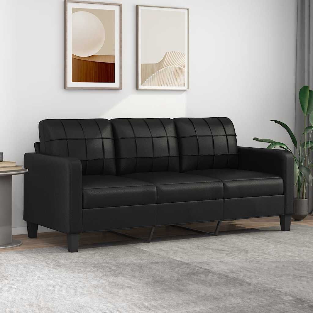 vidaXL 3-Zitsbank Zwart Kunstleer - 35% Korting!