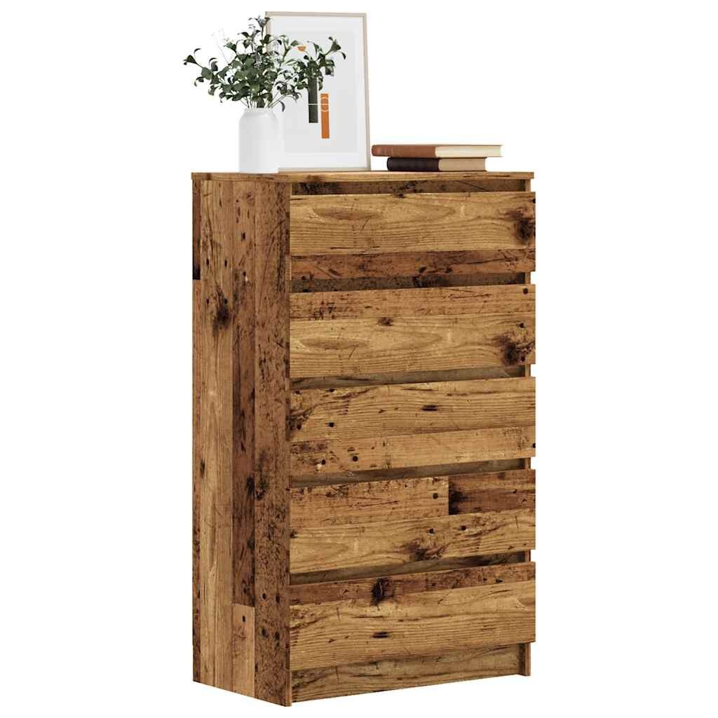Ladekast Oud Houtkleurig 60x36x103cm - 42% Korting!