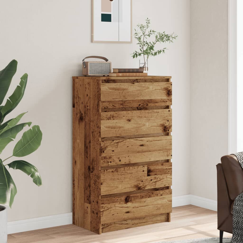 Ladekast Oud Houtkleurig 60x36x103cm - 42% Korting!