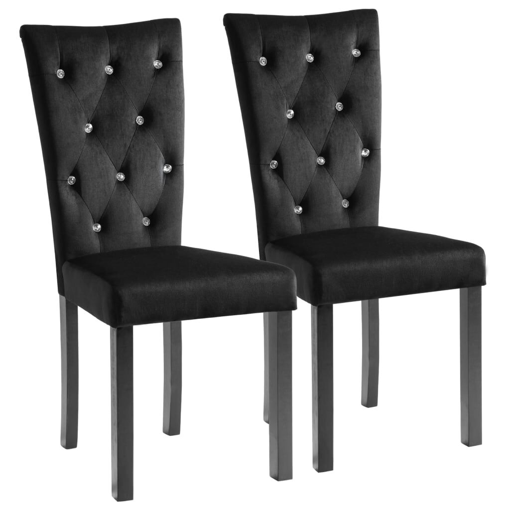 Fluwelen Eetkamerstoelen (2 st) Zwart - 53% Korting!