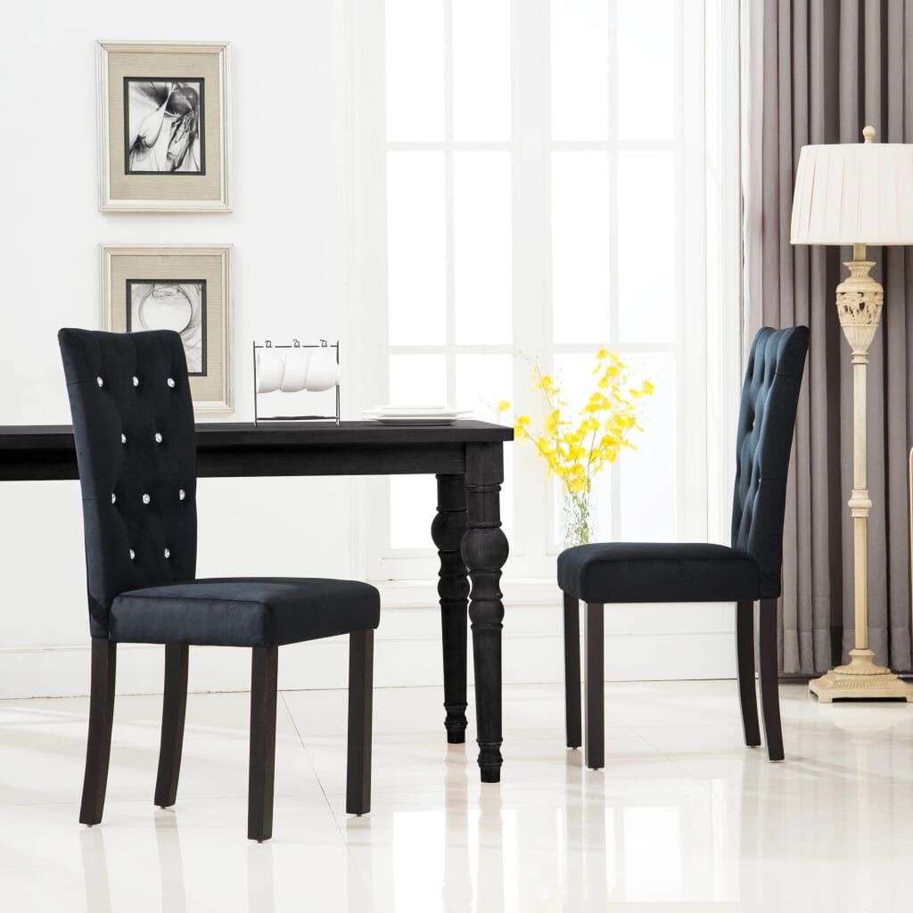 Fluwelen Eetkamerstoelen (2 st) Zwart - 53% Korting!