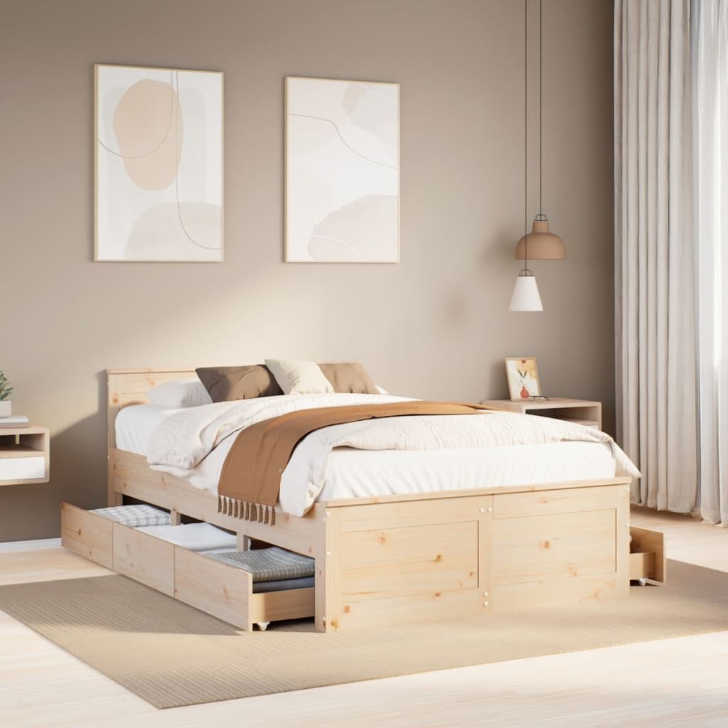 vidaXL Bedframe 120x200 Grenenhout ZONDER Matras - 35% Korting!