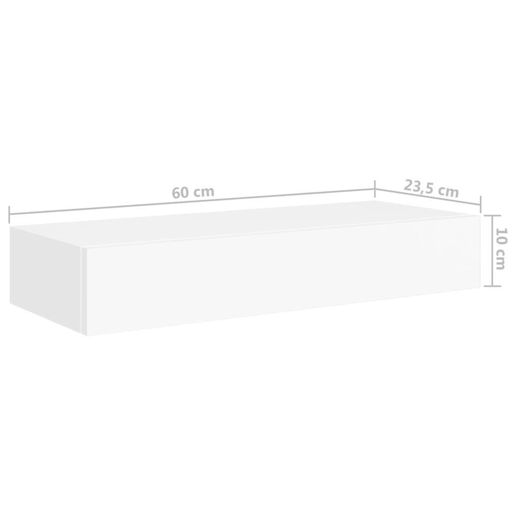 Wandschap met Lade Wit 60cm - 42% Korting!